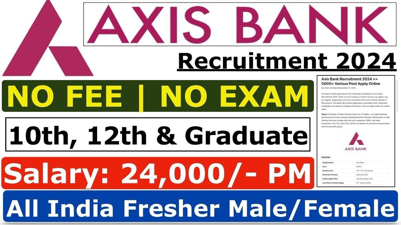 Axis Bank Recruitment 2024: Over 5000 Vacancies Available Without 